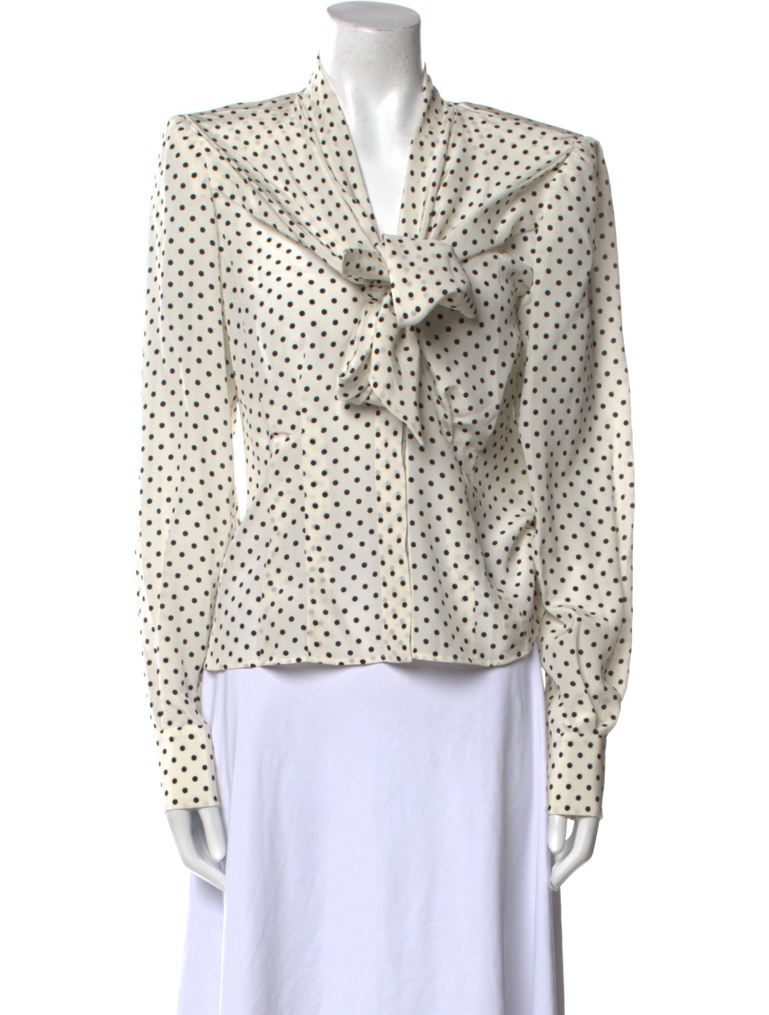 Dolce & Gabbana Silk Polka Dot Print Blouse
